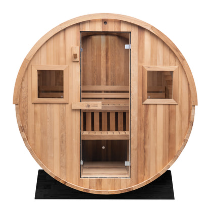 Extra-Wide Barrel Outdoor Sauna - 6 Person