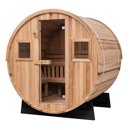 Extra-Wide Barrel Outdoor Sauna - 6 Person