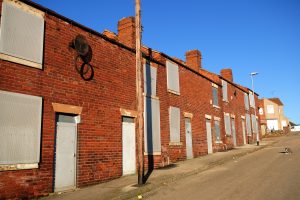 Condemned housing in Mansfield, Notts